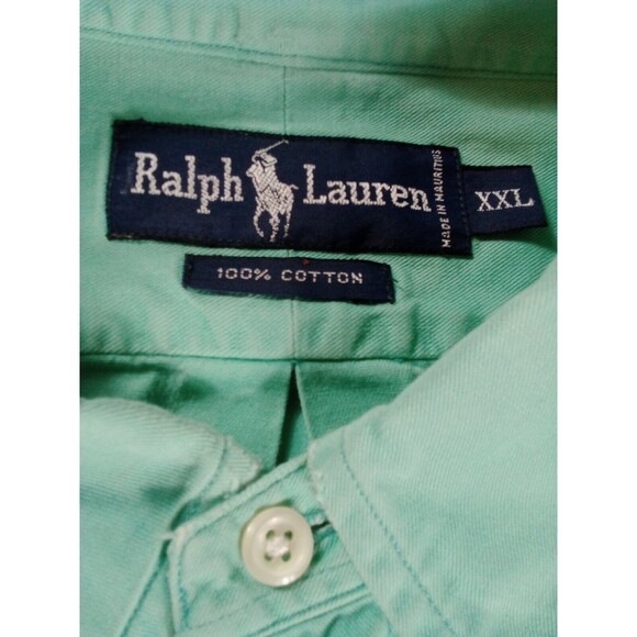 Men's Ralph Lauren Pastel Green Button-up Shirt Size XXL‎ Small Spots - Picture 6 of 12